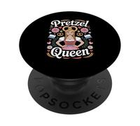 Funny Pretzel Queen Dirndl Biergarten Oktoberfest Beer PopSockets PopGrip Adesivo
