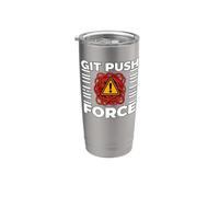 Funny Programmer Coding Git Push Force Warning Bicchiere termico in acciaio inox doppia parete