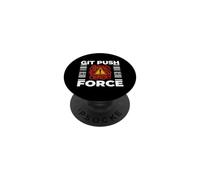 Funny Programmer Coding Git Push Force Warning PopSockets PopGrip Adesivo