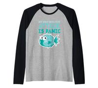 Funny Pufferfish Blowfish Il Mio Unico Attacco Efficace è Il panico Maglia con Maniche Raglan