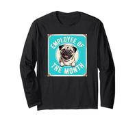 Funny Pug Dipendente del Mese Maglia a Manica
