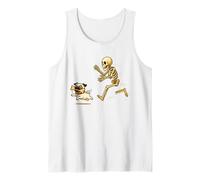 Funny Pug Dog Halloween Steal Bone Skeleton Chase Spooky Pug Canotta