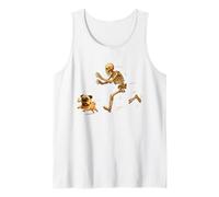 Funny Pug Dog Halloween Steal Bone Skeleton Chase Spooky Pug Canotta