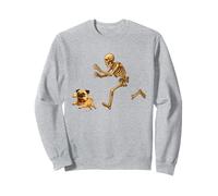 Funny Pug Dog Halloween Steal Bone Skeleton Chase Spooky Pug Felpa