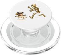 Funny Pug Dog Halloween Steal Bone Skeleton Chase Spooky Pug PopSockets PopGrip per MagSafe