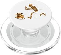 Funny Pug Dog Halloween Steal Bone Skeleton Chase Spooky Pug PopSockets PopGrip per MagSafe