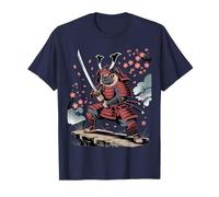 Funny Pug Samurai Outfit Japanese Style Cherry Blossom Art Maglietta