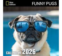 Funny Pugs Calendar 2026: Charming Faces and Comical Expressions | Kalender Calendario Calendrier