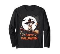 Funny Puppy Dog Witch Candy Spooky Ghost Halloween Costume Maglia a Manica