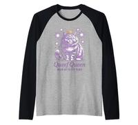 Funny Queef Queen Hear My Kitty Purr Funny Cat Donne Uomini Maglia con Maniche Raglan