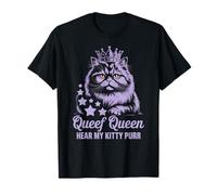 Funny Queef Queen Hear My Kitty Purr Funny Cat Donne Uomini Maglietta