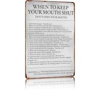 Funny Quiet Policy Metal Wall-Art 8 X 12