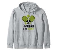 Funny Quote Pickleball is My Therapy Vintage Felpa con Cappuccio