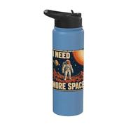 Funny Quote Space Man Astronaut Retro I Need More Space Stainless Steel Insulated Water Bottle