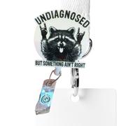 Funny Raccoon Badge, Retractable ID Holder, 1.97in Cute Work Accessory, Authentic Alligator Clip, Lightweight Design Charm for Students, Nurses, Doctors, Teachers, Medical Assistants