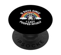 Funny Raccoon Days Since I Last Pooped Me Stesso PopSockets PopGrip Adesivo