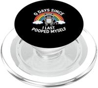 Funny Raccoon Days Since I Last Pooped Me Stesso PopSockets PopGrip per MagSafe