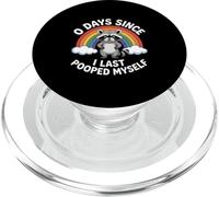 Funny Raccoon Days Since I Last Pooped Me Stesso PopSockets PopGrip per MagSafe