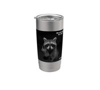 Funny Raccoon Flipping Off Middle Finger On Security Camera Bicchiere termico in acciaio inox doppia parete