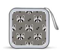 Funny Raccoon Pattern Funny CD Case Holder Organizer 40 Capacità DVD Collection Storage Bag Wallet Book per Auto Casa Viaggi