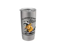 Funny Raccoon - Sarcastico - Sono sopravvissuto a troppe tempeste Bicchiere termico in acciaio inox doppia parete