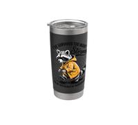 Funny Raccoon - Sarcastico - Sono sopravvissuto a troppe tempeste Bicchiere termico in acciaio inox doppia parete
