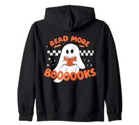 Funny Read More Boooooks Carino Fantasma Book Lover Halloween Felpa con Cappuccio