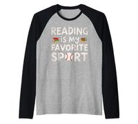 Funny Reading Is My Favorite Sport Tennis And Book Lover Maglia con Maniche Raglan