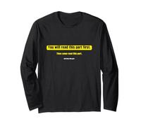 Funny reading text - You Will Read This Part First Maglia a Manica