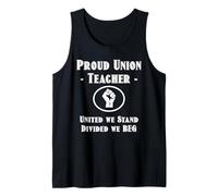 Funny Red for Ed SpEd Union Thug United We Stand Divided Beg Canotta