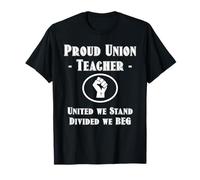 Funny Red for Ed SpEd Union Thug United We Stand Divided Beg Maglietta