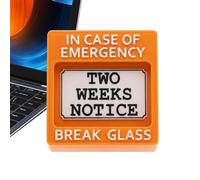 Funny Resignation Desk Sign, Two Weeks Notice Decor, 6x4 Inch Sign with Bold Message, Acrylic Office Display, Desks Decor with Humor Style, Desk Signage for Workplace Use