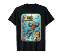 Funny Retired Not My Problem Anymore Scuba Bigfoot Maglietta