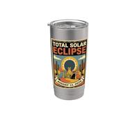 Funny Retro Cats Total Solar Eclipse 12 agosto 2026 Evento Bicchiere termico in acciaio inox doppia parete