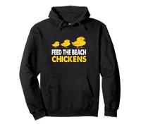 Funny Retro Feed The Beach Chickens And Save Birds Felpa con Cappuccio