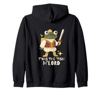 Funny Retro Medieval Knight Frog T'was The 'Tism M'Lord Felpa con Cappuccio