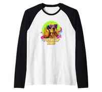 Funny Retro Vintage 80s 90s Totally Rad Cocker Spaniel Lover Maglia con Maniche Raglan