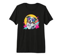 Funny Retro Vintage 80s Blue Merle Australian Shepherd Lover Maglietta Premium