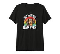 Funny Retro Vintage Best Dad Ever Dapple Dachshund Lover Maglietta Premium