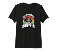 Funny Retro Vintage Best Mom Ever Piebald Dachshund Lover Maglietta Premium