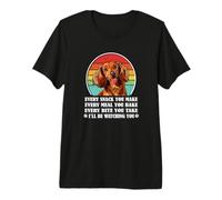Funny Retro Vintage Every Snack Long Haired Dachshund Lover Maglietta Premium