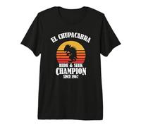 Funny Retro Vintage Hide & S hampion El Chupacabra Lover Maglietta Premium