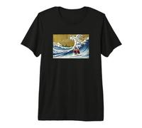 Funny Retro Vintage Surfing A Great Wave Grizzly Bear Lover Maglietta Premium