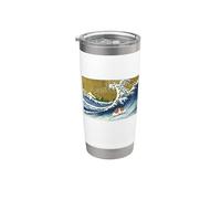 Funny Retro Vintage Surfing A Great Wave Guinea Pig Lover Bicchiere termico in acciaio inox doppia parete