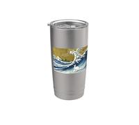 Funny Retro Vintage Surfing A Great Wave Pet Rabbit Lover Bicchiere termico in acciaio inox doppia parete