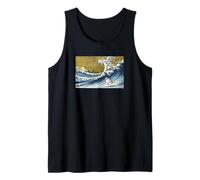 Funny Retro Vintage Surfing a Wave Blue Merle Aussie Lover Canotta