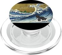 Funny Retro Vintage Surfing A Wave Newfoundland Dog Lover PopSockets PopGrip per MagSafe