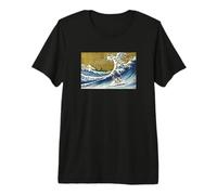 Funny Retro Vintage Surfing A Wave Piebald Dachshund Lover Maglietta Premium