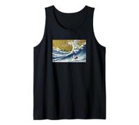 Funny Retro Vintage Surfing Wave Siberian Husky Dog Lover Canotta