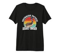 Funny Retro Vintage Tactical Assault Chicken Emu Lover Maglietta Premium
